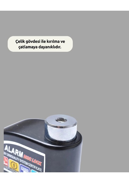 Buğz Güvenlik Sensörlü Alarmlı Disk Kilidi Motosiklet ve Bisiklet Için modelleri