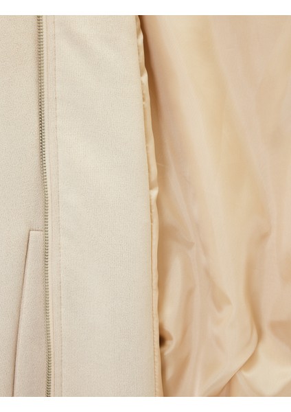 Regular Fit Kolej Yaka Cepli Suni Süet Bomber Ceket fırsatları