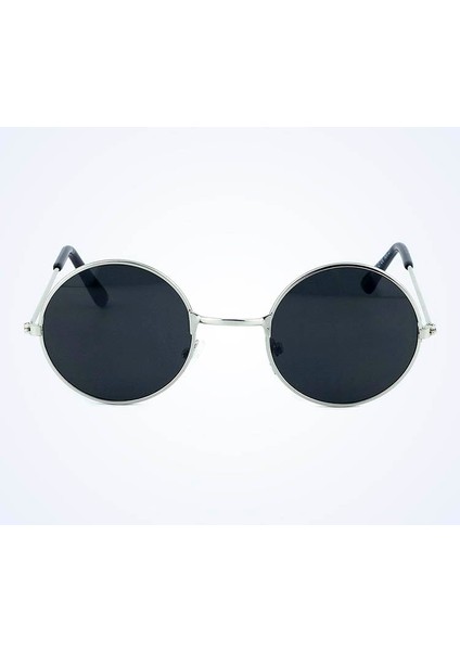 Yuvarlak Cam John Lennon Tarzı Gümüş Çerçeveli Siyah Gözlük fiyatları