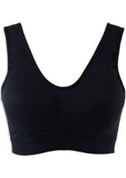 Siyah Dikişsiz Kadın Pedli Sütyen Korse