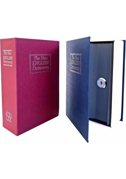 Buğz Kitap Görünümlü Gizli Kasa Büyük Boy Anahtarlı Kilitli Para Kasası