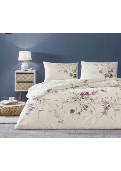 Buğz Taç Çift Kişilik Ranforce Nevresim Takımı Kiara Ekru