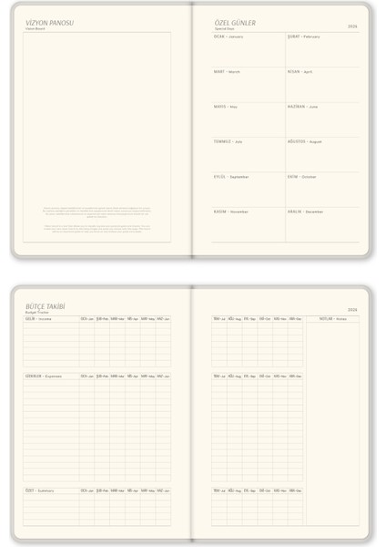 2026 A5 Keten Haftalık Ajanda – 12 Aylık Krem indirimleri