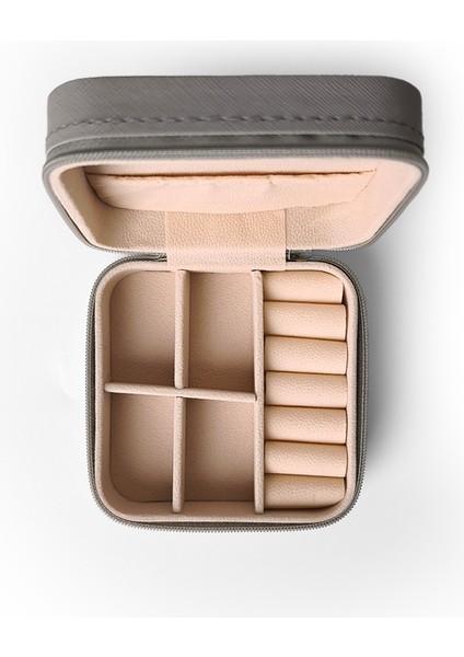 Çift Gözlü Seyahat Tipi Takı Kutusu Gri fırsatları