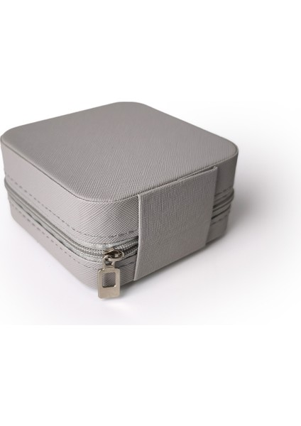 Çift Gözlü Seyahat Tipi Takı Kutusu Gri indirimleri