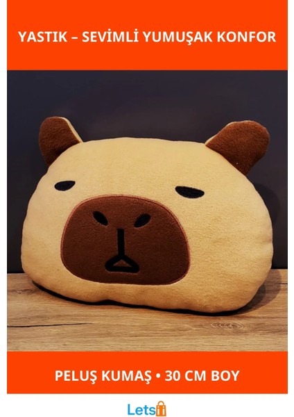 Peluş Capybara Yastık 30 cm Yumuşak ve Rahat