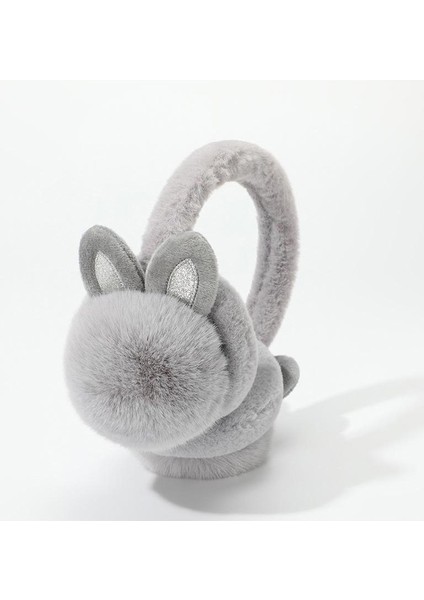 Kürk Top Sıcak Kulak Manşonları Bayanlar Kış Bisiklet Sıcak Kulak Manşonları Sevimli Moda Tavşan Kulakları Kulak Koruma Peluş Kulak Manşonları (Yurt Dışından)