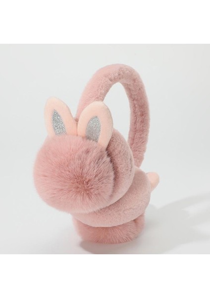 Kürk Top Sıcak Kulak Manşonları Bayanlar Kış Bisiklet Sıcak Kulak Manşonları Sevimli Moda Tavşan Kulakları Kulak Koruma Peluş Kulak Manşonları (Yurt Dışından)