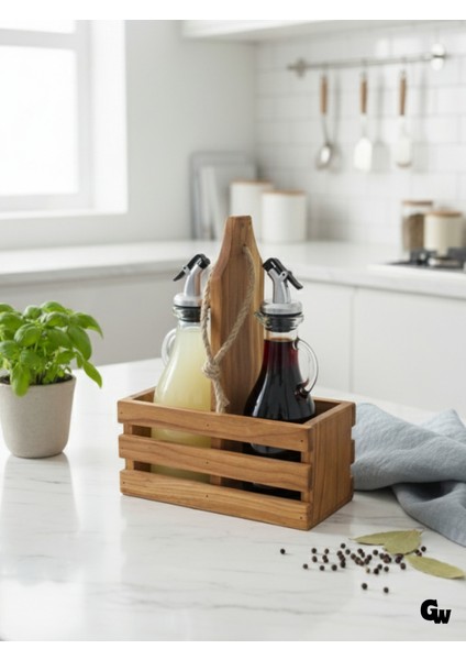 Ahşap Doğal 2li Tombul Set Yağdanlık ve Sosluk Takımı(Set)(Kiraz)