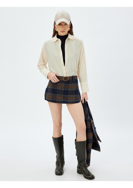 Uzun Kollu Klasik Yaka Viskon Gömlek