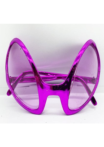 Retro Gözlük - 80 Li 90 Lı Yıllar Parti Gözlüğü Fuşya Renk 8X13 cm