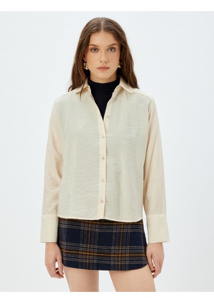 Uzun Kollu Klasik Yaka Viskon Gömlek modelleri