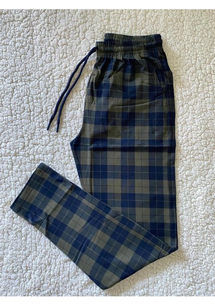 Unisex %100 Pamuk Tüylenmez Kaliteli Kumaş Mevsimlik Pijama Altı, Oliv Erkek Eşofman Altı