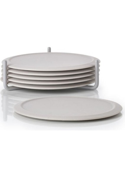 Singles 6'lı Bardak Altlığı Sıcak Gri 3,1 cm - Çap 10 cm fiyatları