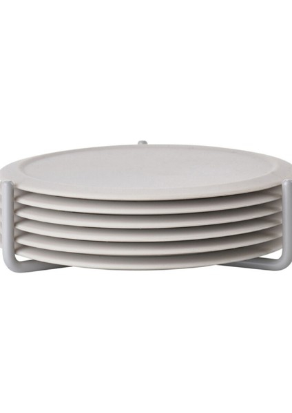 Singles 6'lı Bardak Altlığı Sıcak Gri 3,1 cm - Çap 10 cm fırsatları