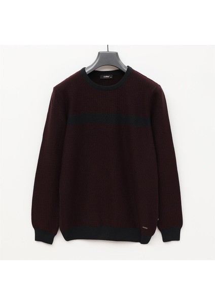 Erkek O Yaka Kısa Kol Kazak - (M-2xl) - 180973 - Koyu Bordo