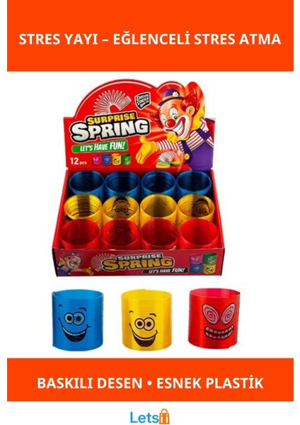 Eğlenceli Baskılı Stres Yayı Oyuncak Dayanıklı ve Renkli