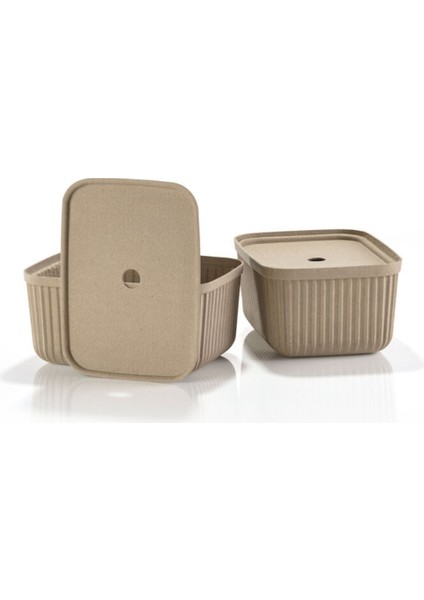 Pulp 2'li Saklama Kutusu 7,7 L Çamur Rengi 32 x 23 x 15 cm fiyatları