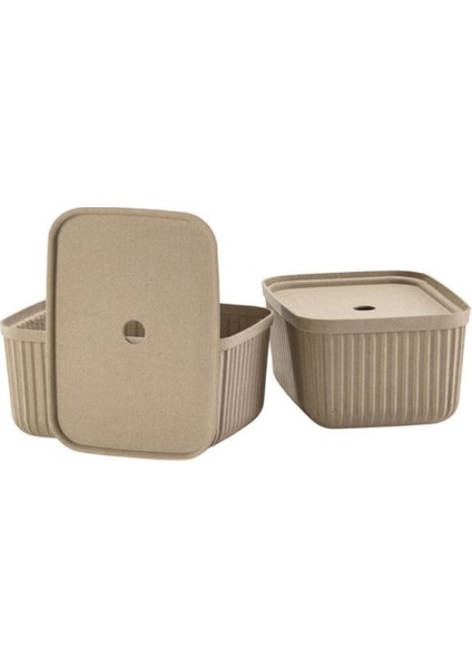 Pulp 2'li Saklama Kutusu 7,7 L Çamur Rengi 32 x 23 x 15 cm modelleri