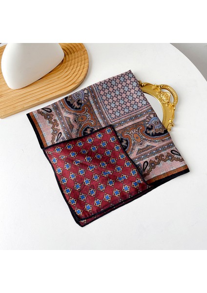 Sonbahar ve Kış Ipek Eşarp Feeling Küçük Kare Eşarp Geometrik Geri Dönüşümlü Baskılı Ipek Eşarp Boyun Eşarp Kadın (Yurt Dışından)