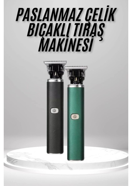 Buğz Tıraş Makinesi Profesyonel Paslanmaz Çelik T-Bıçak Saç Sakal Ense Vücut