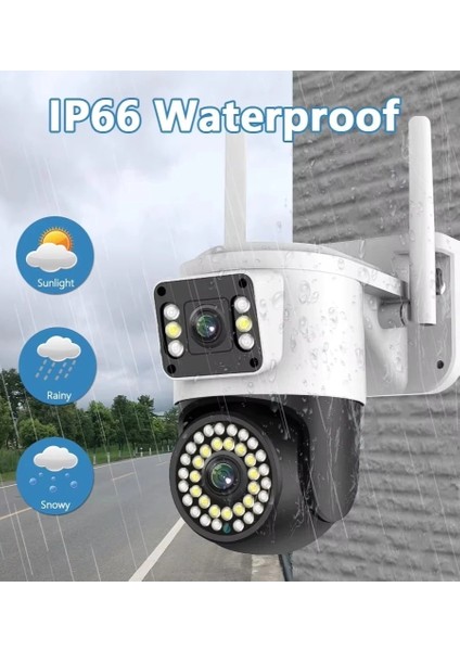 Buğz 32 GB Hafıza Kartlı 4mp Yoosee Çift Lens Ip Kamera - Wıfı Otomatik Izleme, Su Geçirmez Kablosuz Güvenlik Ev Kamerası, Renkli Gece Görüş