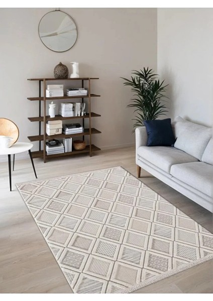 Soho 1086 Gri Dekoratif Sisal Bukle Iskandinav Dokuma Mutfak Yatak Odası Salon Yolluk Kesme Halısı