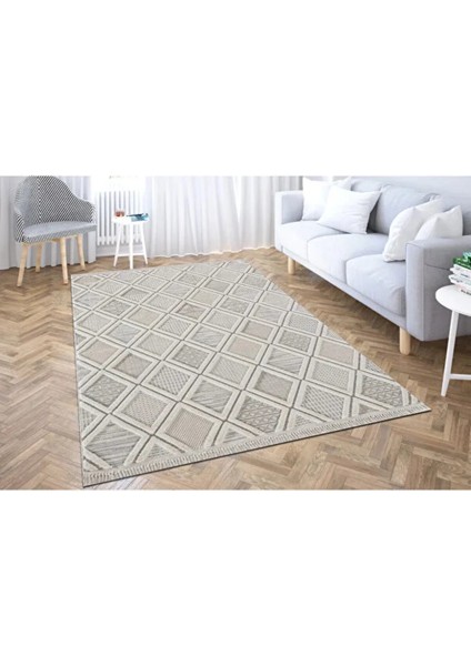 Soho 1086 Gri Dekoratif Sisal Bukle Iskandinav Dokuma Mutfak Yatak Odası Salon Yolluk Kesme Halısı modelleri