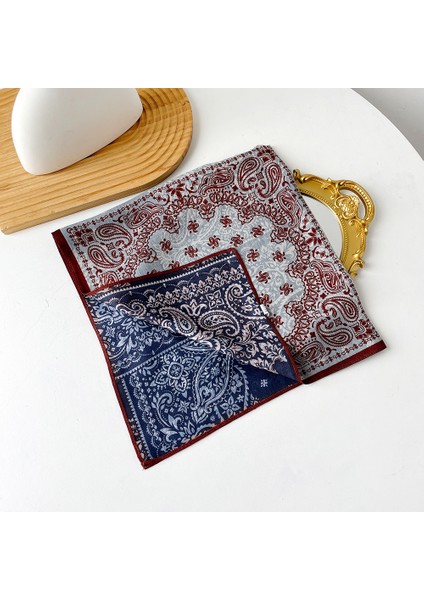 Sonbahar ve Kış Ipek Eşarp Feeling Küçük Kare Eşarp Geometrik Geri Dönüşümlü Baskılı Ipek Eşarp Boyun Eşarp Kadın (Yurt Dışından)