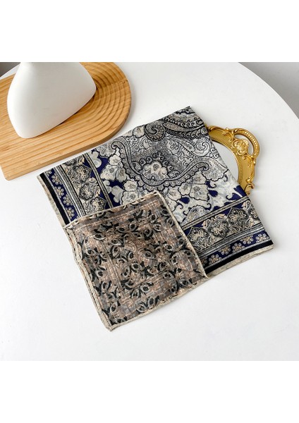 Sonbahar ve Kış Ipek Eşarp Feeling Küçük Kare Eşarp Geometrik Geri Dönüşümlü Baskılı Ipek Eşarp Boyun Eşarp Kadın (Yurt Dışından)