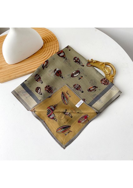 Sonbahar ve Kış Ipek Eşarp Feeling Küçük Kare Eşarp Geometrik Geri Dönüşümlü Baskılı Ipek Eşarp Boyun Eşarp Kadın (Yurt Dışından)