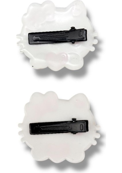 Kitty ve Meyve Figürlü Karışık Pembe ve Beyaz Renkli 6'lı Kız Çocuk Set Toka modelleri