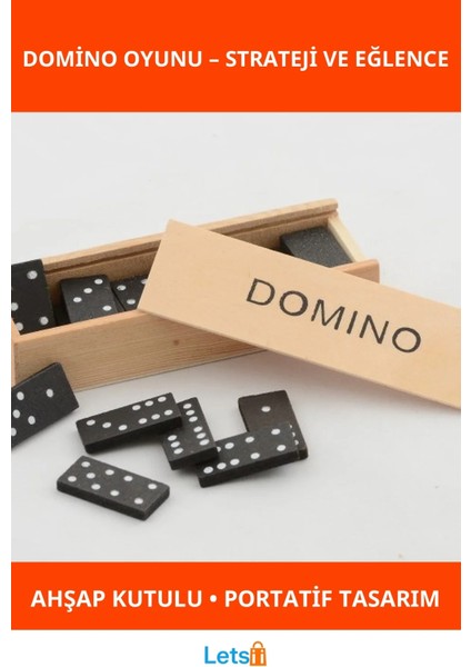 Ahşap Kutulu Klasik Domino Oyunu Eğlenceli Aile Oyun