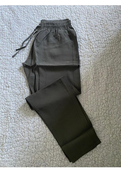 Modal Hafif , Yumuşak , Ipeksi Dokulu Haki Rengi Erkek Pantolon Pijama Altı