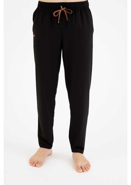 Erkek Pamuklu Antrasit-Siyah 2'li Tek Alt Pijama - Mevsimlik Pijama Altı modelleri