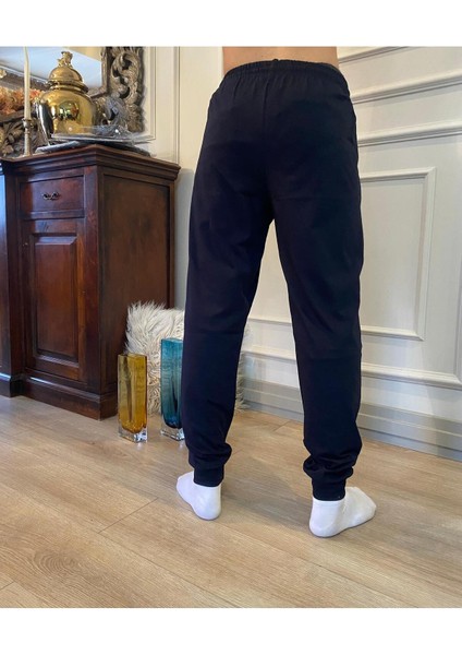 Erkek Lacivert Pamuklu Fit Pijama Altı Normal Kesim Beli Lastikli Cepli Paça Lastikli fiyatları