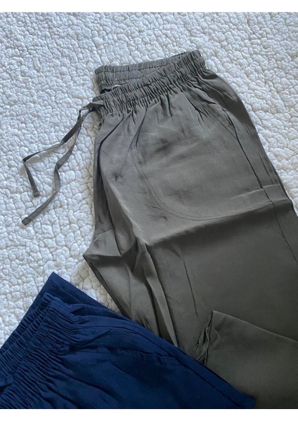 Modal Hafif , Yumuşak , Ipeksi Dokulu Lacivert & Haki Rengi 2'li Erkek Pantolon Pijama Altı fiyatları