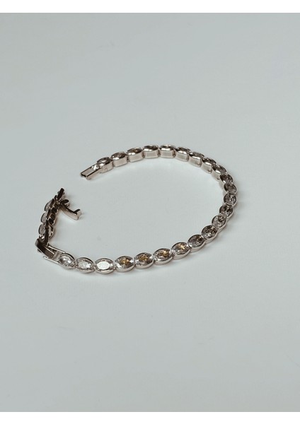 Oval Parlak Taşlı Silver Su Yolu Bileklik fiyatları
