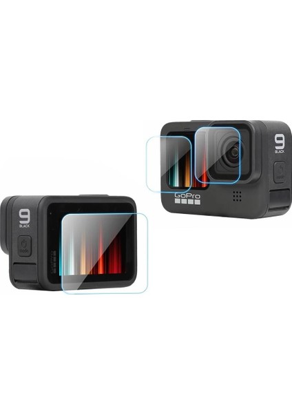 Gopro Hero 9/10/11/12 Tamperli 3 Parça Kırılmaz Cam Ekran Koruyucu