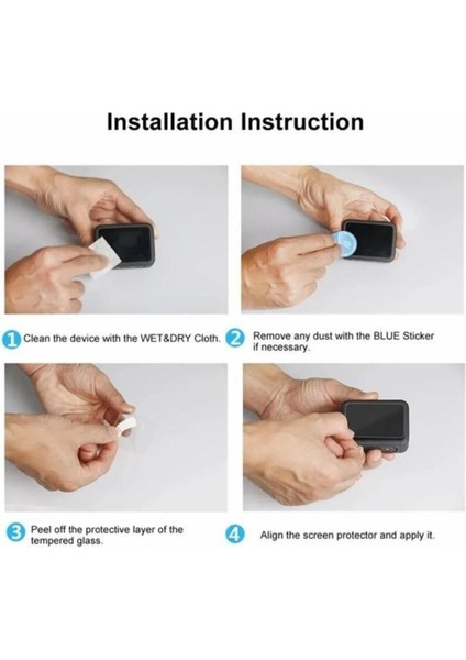 Gopro Hero 9/10/11/12 Tamperli 3 Parça Kırılmaz Cam Ekran Koruyucu