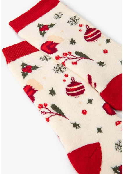 Yılbaşı Çorabı Havlu Çok Renkli Desenli modelleri