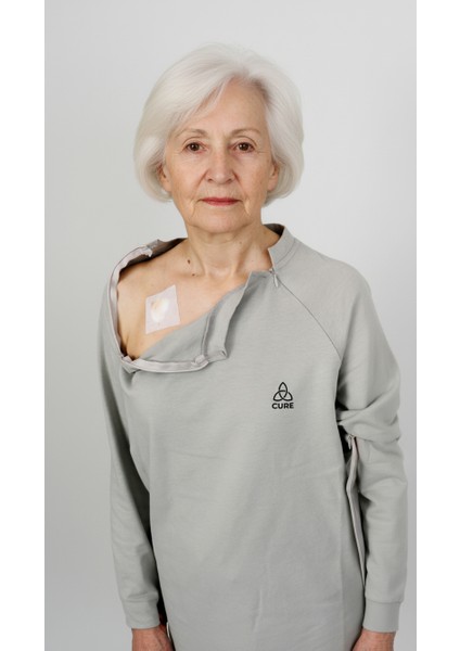 Cure Adaptif Kemoterapi Hasta Bakım Kıyafeti Açık Gri fırsatları