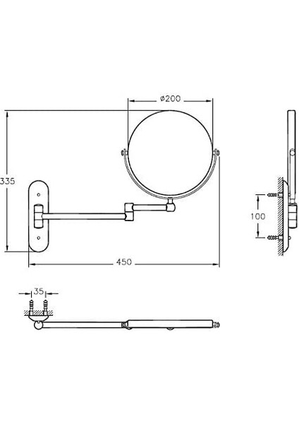 Arkitekta A44009 Makyaj Traş Aynası Krom fiyatları