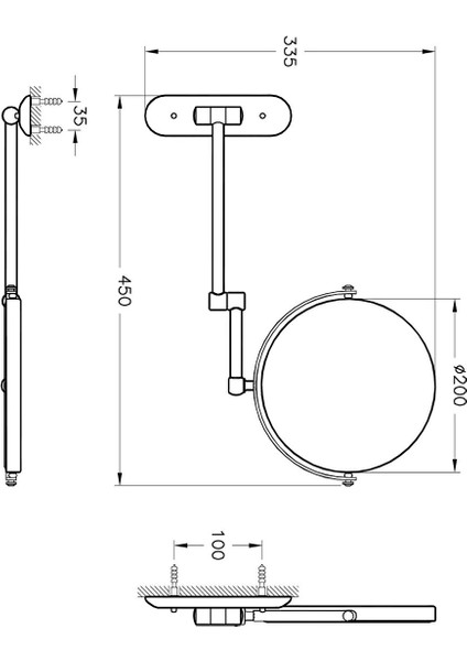 Arkitekta A44009 Makyaj Traş Aynası Krom fırsatları