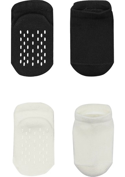 2'li Altı Havlu Sneakers Kaymaz Çorap 20501 Siyah Ekru fiyatları