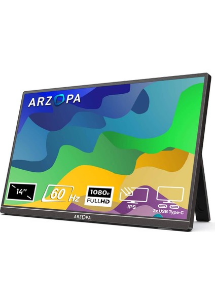 A1S 14 inç 60Hz Full HD IPS Type-C Taşınabilir Monitör