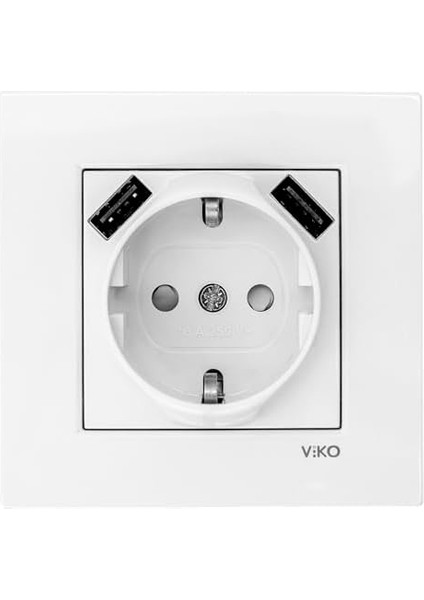 Karre Beyaz 2 Usb&apos;li Topraklı Priz fiyatları