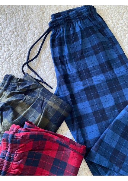 3'lü Paket Renkli Unisex Pijama Altı / Ultra Kalite Ekose Eşofman Altı fiyatları