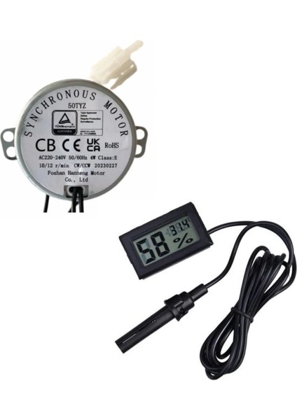 Buğz 50 Tyz 10/12 Rpm Kuluçka Motoru Viyol Çevirme ve Nem Ölçer