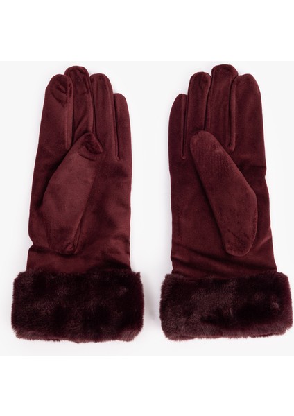 Suni Kürk Detaylı Süet Görünümlü Eldiven fiyatları